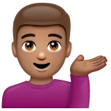 man tipping hand: medium skin tone til Whatsapp platform