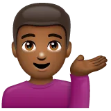 man tipping hand: medium-dark skin tone pentru platforma Whatsapp