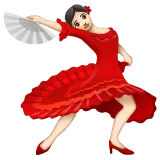 woman dancing: light skin tone untuk platform Whatsapp