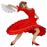 Whatsapp 플랫폼을 위한 woman dancing: medium skin tone