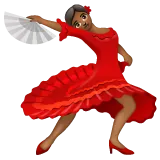 woman dancing: medium-dark skin tone untuk platform Whatsapp