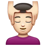 man getting massage: light skin tone untuk platform Whatsapp