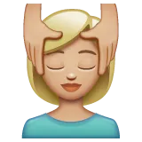 person getting massage: medium-light skin tone สำหรับแพลตฟอร์ม Whatsapp