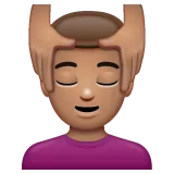 man getting massage: medium skin tone สำหรับแพลตฟอร์ม Whatsapp