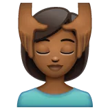 person getting massage: medium-dark skin tone สำหรับแพลตฟอร์ม Whatsapp
