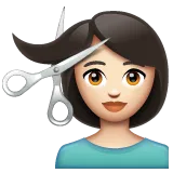 Whatsapp dla platformy person getting haircut: light skin tone