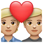 couple with heart: medium-light skin tone สำหรับแพลตฟอร์ม Whatsapp