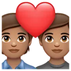 couple with heart: medium skin tone untuk platform Whatsapp
