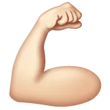 flexed biceps: light skin tone สำหรับแพลตฟอร์ม Whatsapp