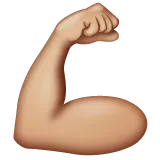 flexed biceps: medium-light skin tone per la piattaforma Whatsapp