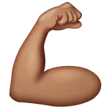 flexed biceps: medium skin tone สำหรับแพลตฟอร์ม Whatsapp