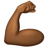 flexed biceps: medium-dark skin tone สำหรับแพลตฟอร์ม Whatsapp