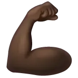 flexed biceps: dark skin tone per la piattaforma Whatsapp
