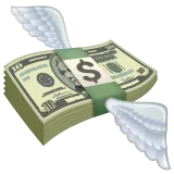 money with wings för Whatsapp-plattform