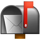 open mailbox with raised flag per la piattaforma Whatsapp
