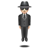 person in suit levitating: light skin tone per la piattaforma Whatsapp