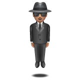 Whatsapp 플랫폼을 위한 person in suit levitating: medium skin tone