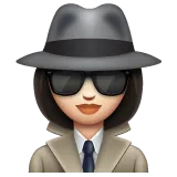 woman detective: light skin tone for Whatsapp platform
