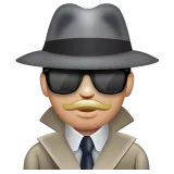 man detective: medium-light skin tone untuk platform Whatsapp
