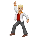 man dancing: medium-light skin tone สำหรับแพลตฟอร์ม Whatsapp