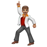 man dancing: medium skin tone สำหรับแพลตฟอร์ม Whatsapp