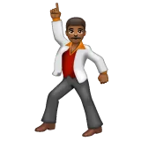 Whatsapp 플랫폼을 위한 man dancing: medium-dark skin tone