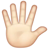 hand with fingers splayed: light skin tone pentru platforma Whatsapp