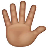 Whatsapp dla platformy hand with fingers splayed: medium skin tone