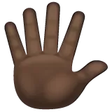 hand with fingers splayed: dark skin tone für Whatsapp Plattform