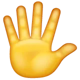 Whatsapp 平台中的 hand with fingers splayed