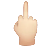 middle finger: light skin tone per la piattaforma Whatsapp