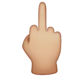 Whatsapp 플랫폼을 위한 middle finger: medium-light skin tone