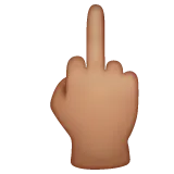 middle finger: medium skin tone pentru platforma Whatsapp
