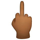 Whatsapp 플랫폼을 위한 middle finger: medium-dark skin tone