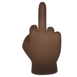 middle finger: dark skin tone pentru platforma Whatsapp
