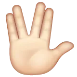 Whatsapp 플랫폼을 위한 vulcan salute: light skin tone
