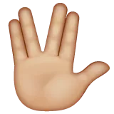 vulcan salute: medium-light skin tone لمنصة Whatsapp
