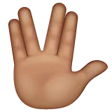 Whatsapp 플랫폼을 위한 vulcan salute: medium skin tone