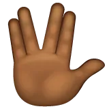 vulcan salute: medium-dark skin tone لمنصة Whatsapp