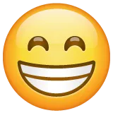 Whatsapp 平台中的 beaming face with smiling eyes