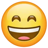 grinning face with smiling eyes untuk platform Whatsapp