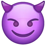 smiling face with horns untuk platform Whatsapp