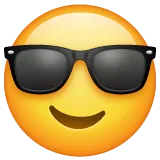 smiling face with sunglasses para la plataforma Whatsapp