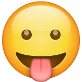 face with tongue per la piattaforma Whatsapp