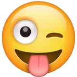 winking face with tongue per la piattaforma Whatsapp