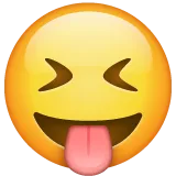 Whatsappプラットフォームのsquinting face with tongue