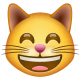 grinning cat with smiling eyes لمنصة Whatsapp
