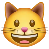 grinning cat untuk platform Whatsapp