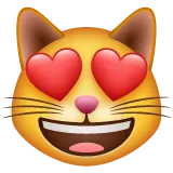 Whatsappプラットフォームのsmiling cat with heart-eyes