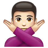 Whatsapp dla platformy man gesturing NO: light skin tone
